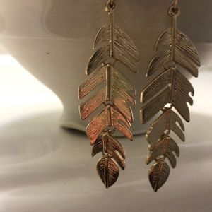 Gold Feather Earrings